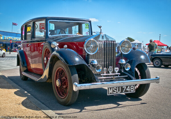 Classic Rolls Royce car on show at Southend on Sea, Essex. Picture Board by Peter Bolton