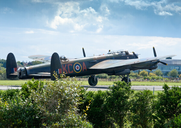 Lancaster Bomber PA474. Battle of Britain Memorial Flight.  Picture Board by Peter Bolton