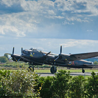 Buy canvas prints of Canadian Lancaster Bomber 'Vera' at Southend Airport in 2014. by Peter Bolton
