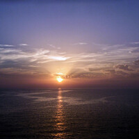 Buy canvas prints of Mediterranean sunset. Off the island of Capri, Italy by Peter Bolton