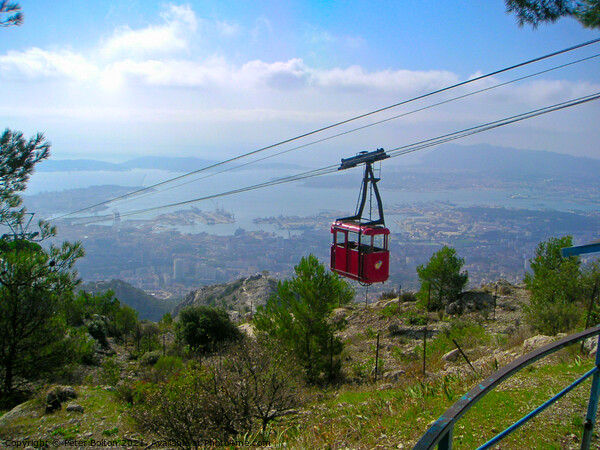 cable car above Nice, France. Picture Board by Peter Bolton
