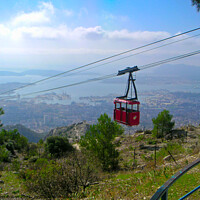 Buy canvas prints of cable car above Nice, France. by Peter Bolton