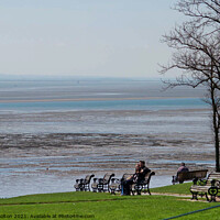 Buy canvas prints of View overlooking the estuary from the cliff gardens, Southend on Sea, Essex, UK. by Peter Bolton