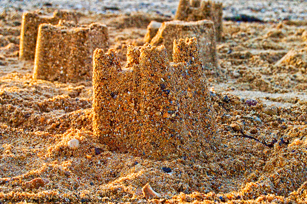 Sandcastles on the beach at Thorpe Bay, Southend on Sea, Essex. Picture Board by Peter Bolton