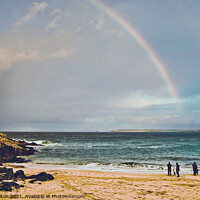 Buy canvas prints of Cornwall St.Ives rainbow beach weather waves by Peter Bolton