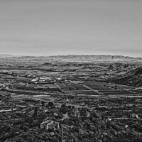 Buy canvas prints of Countryside near Malaga, Spain. Black and white. by Peter Bolton