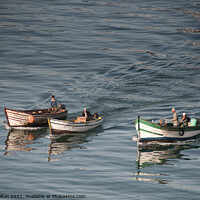 Buy canvas prints of Local fishing boats return to harbour, Casablanca, Morocco. by Peter Bolton