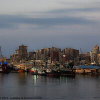 Buy canvas prints of Evening harbour, waterfront, Alexandria, Egypt by Peter Bolton