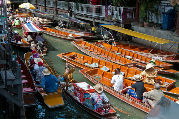 Floating market, Bangkok, Thailand. Picture Board by Peter Bolton