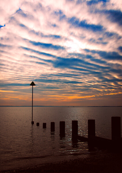 Unusual evening cloud formation at Westcliff on Sea, Essex, UK. Picture Board by Peter Bolton