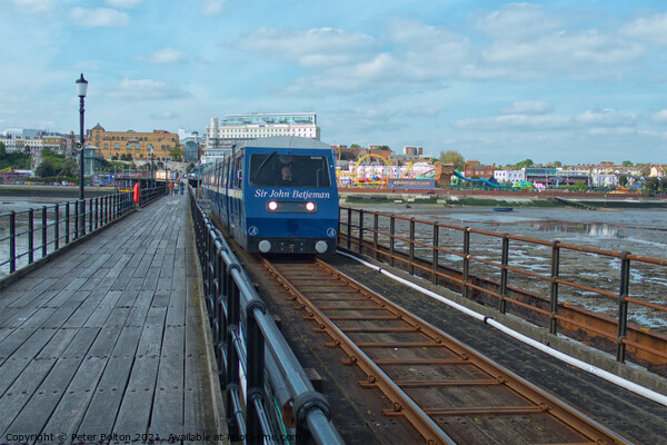 Pier train on Southend on Sea pier, Essex, UK. Picture Board by Peter Bolton