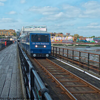 Buy canvas prints of Pier train on Southend on Sea pier, Essex, UK. by Peter Bolton