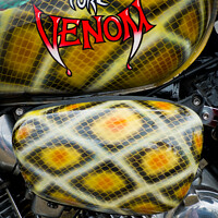 Buy canvas prints of Custom paintwork on a motorcycle tank. by Peter Bolton