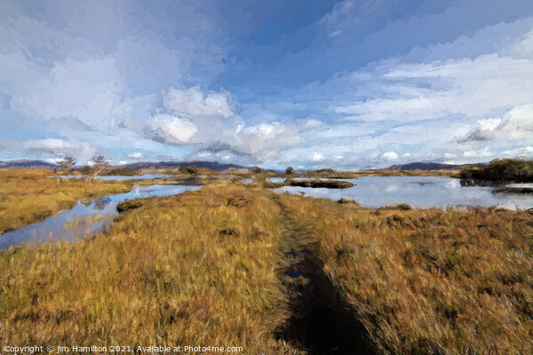 Rannoch moor painting Picture Board by jim Hamilton
