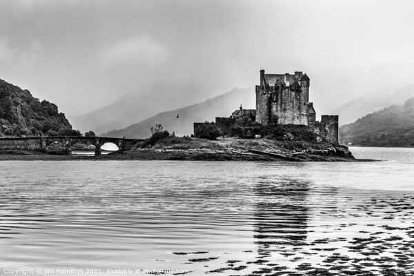 Majestic Eilean Donan Castle in Scotland Picture Board by jim Hamilton