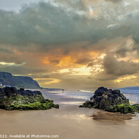 Buy canvas prints of Serene Sunset on Northern Ireland's Stunning Coast by jim Hamilton