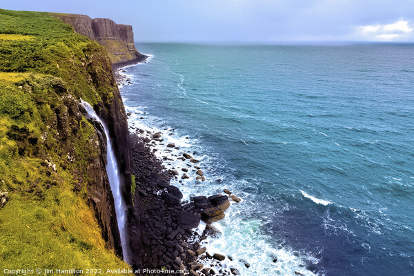 Kilt rock and Mealt waterfall Picture Board by jim Hamilton