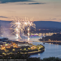 Buy canvas prints of Fireworks display Londonderry by jim Hamilton