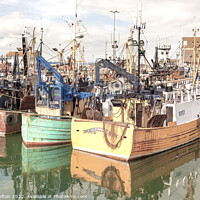 Buy canvas prints of A Bustling Fishing Hub by jim Hamilton