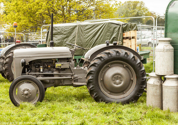 Old grey Ferguson tractor Picture Board by jim Hamilton