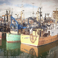 Buy canvas prints of Portavogie harbour, Northern Ireland Digital art by jim Hamilton