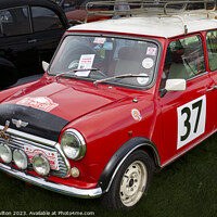 Buy canvas prints of Mini Cooper S rally car Monte Carlu rally 1964 by jim Hamilton
