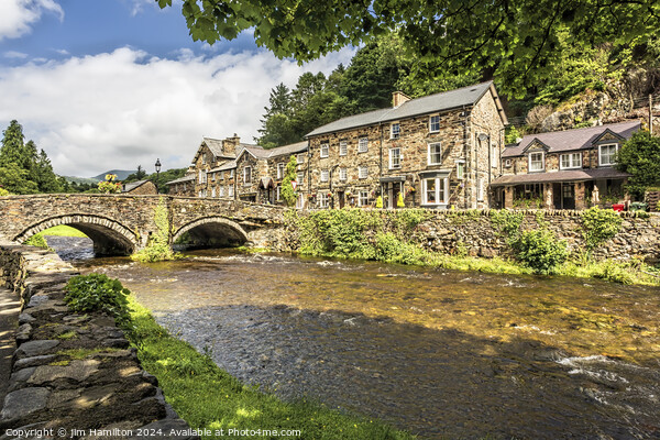 Beddgellert a pretty village in Snowdonia Wales Picture Board by jim Hamilton