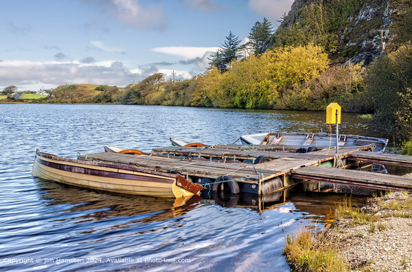 Colourful Boats Reflection, Ireland Picture Board by jim Hamilton