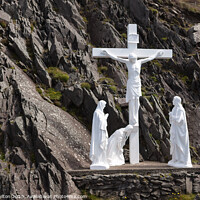 Buy canvas prints of statue of the crucifixion at Slea Head by jim Hamilton