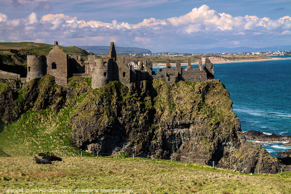 The Majestic Ruins of Dunluce Castle Picture Board by jim Hamilton