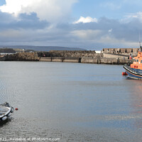Buy canvas prints of Portrush harbour and lifeboat. by jim Hamilton