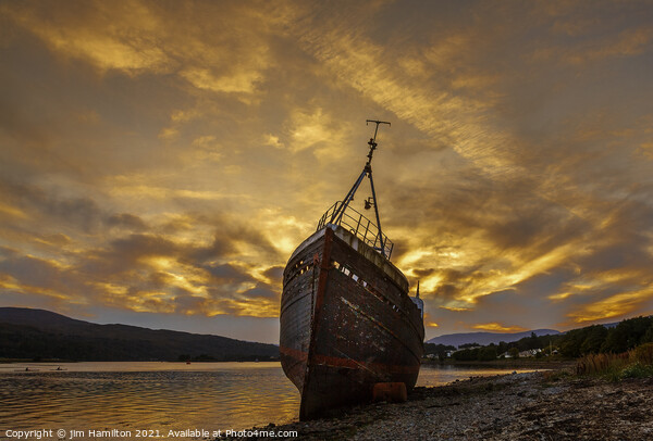 The Haunting Beauty of Corpach Shipwreck Picture Board by jim Hamilton