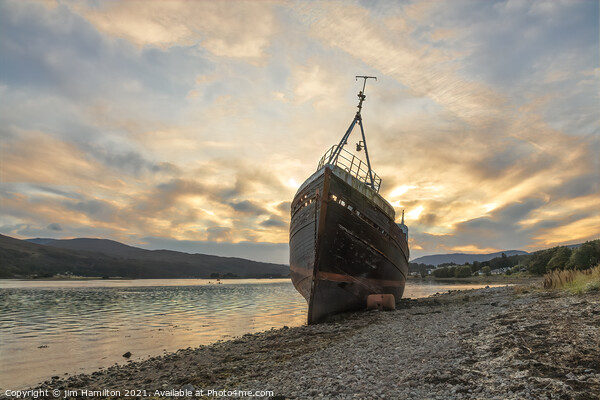 Old Boat of Caol Picture Board by jim Hamilton