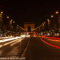 Buy canvas prints of Champs Elyéese at night. by Michael Kemp