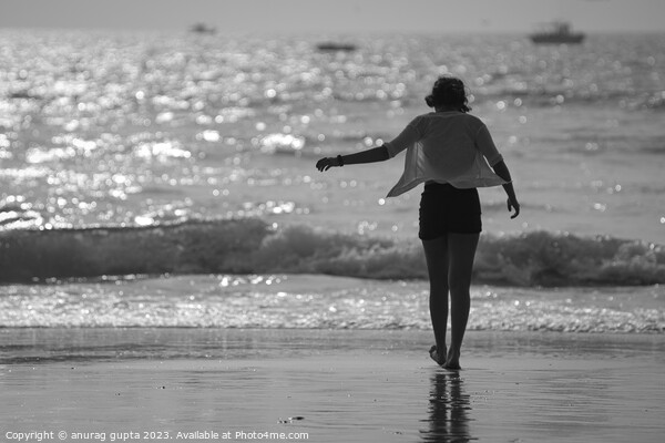 walk on the beach  Picture Board by anurag gupta