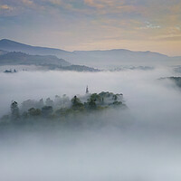 Buy canvas prints of Island in the Mist - Derwentwater by Chester Tugwell