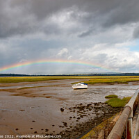 Buy canvas prints of Majestic Rainbow over Lougher Estuary by Peter Thomas