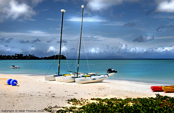 Jolly Beach Antigua Caribbean Picture Board by Peter Thomas