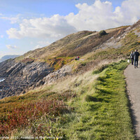 Buy canvas prints of Langland Bay coastal walk to Caswell Bay Gower  by Peter Thomas