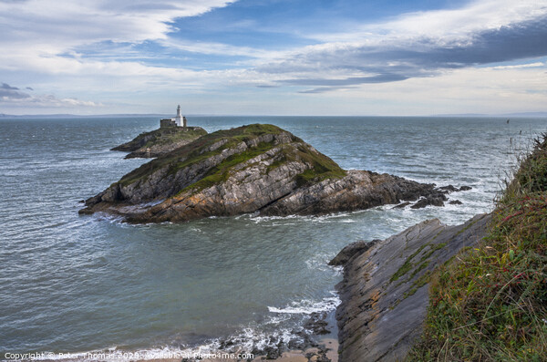 The Mumbles Lighthouse Picture Board by Peter Thomas