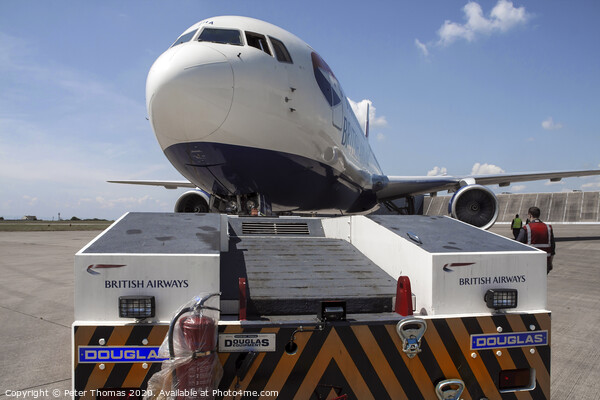 British Airways Boeing 767 at Cardiff Picture Board by Peter Thomas