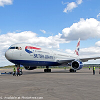 Buy canvas prints of Beauty of a Retired British Airways 767 by Peter Thomas