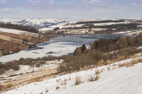 Majestic Frozen Cray Reservoir Picture Board by Peter Thomas