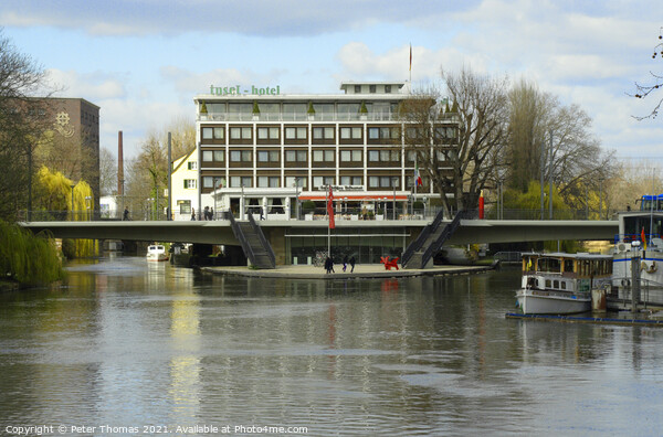 A Riverside Haven in Heilbronn Picture Board by Peter Thomas