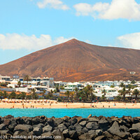 Buy canvas prints of Costa Teguise beach Lanzarote by Peter Thomas