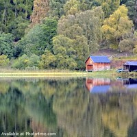 Buy canvas prints of The Boathouse, Loch Alvie by Charles Kelly