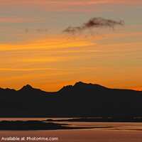 Buy canvas prints of Sunset Over the Peaks of Arran by Charles Kelly