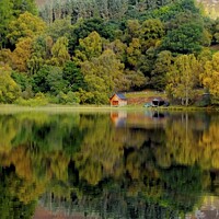 Buy canvas prints of Reflections on Loch Alvie by Charles Kelly