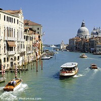 Buy canvas prints of A view of the Grand Canal in Venice by Charles Kelly