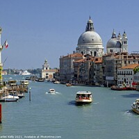 Buy canvas prints of The Grand Canal in Venice looking towards the Santa Maria della Salute by Charles Kelly